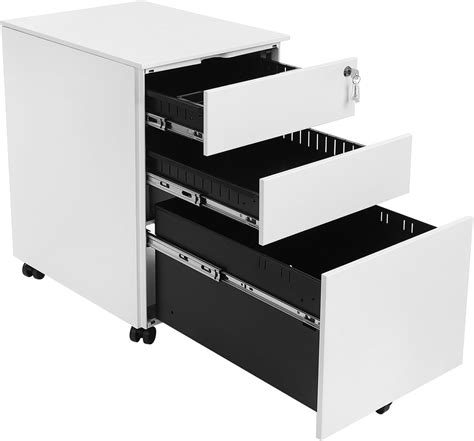 SONGMICS Steel File Cabinet 3 Drawer with Lock Mobile 